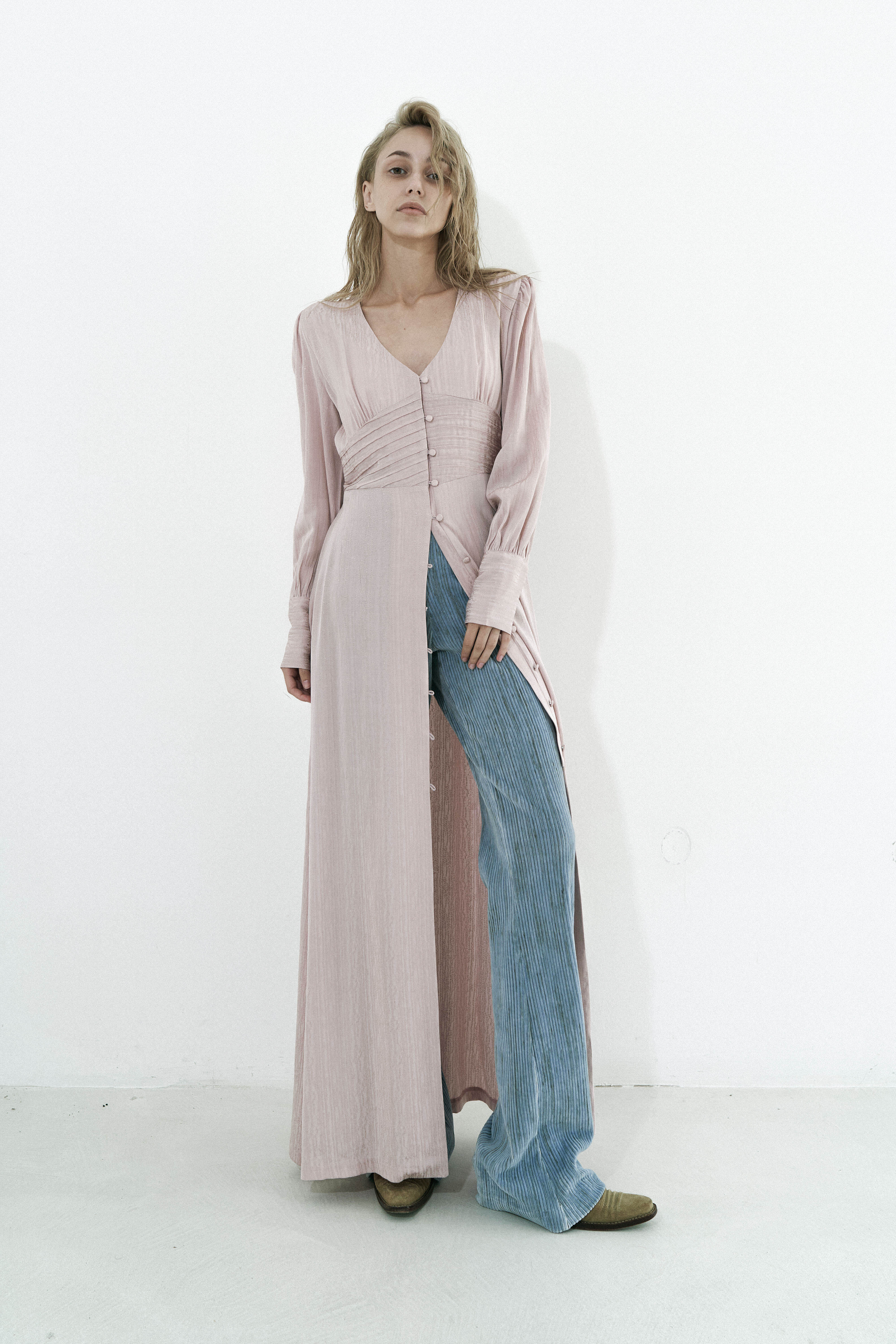 Silk maxi dress / Pink